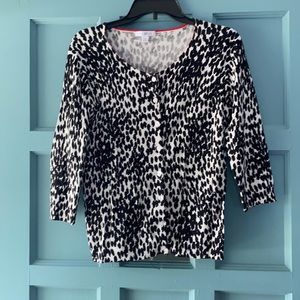 Black and white print cardigan